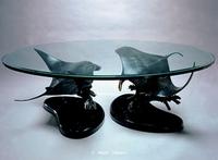 Manta Ballet TableBronze Sculpture Tables by Scott Hanson - Bronze sculpture coffee tables - Coffee tables featuring Scott Hanson's bronze and stainless steel sculptures - 
