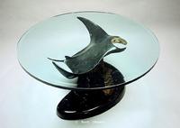 Solo Manta TableBronze Sculpture Tables by Scott Hanson - Bronze sculpture coffee tables - Coffee tables featuring Scott Hanson's bronze and stainless steel sculptures - 