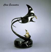 "Close Encounters"Bronze and Stainless Sculpture by Scott Hanson - Marine Wildlife Sculpture - Bronze and Stainless Ocean themed Sculpture by Scott Hanson - 