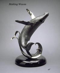 "Making Waves"Bronze and Stainless Sculpture by Scott Hanson - Marine Wildlife Sculpture - Bronze and Stainless Ocean themed Sculpture by Scott Hanson - 