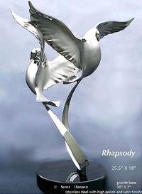 Stainless Steel"Rhapsody" - Sea Birds by Scott Hanson" - Rhapsody sculpture - "Rhapsody" - Sea Birds Sculpture by Scott Hanson - 