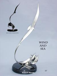 Stainless Steel"Wind and Sea" - Albatross and Dolphin by Scott Hanson - Wind and Sea - "Wind and Sea" an Albatross and Dolphin Sculpture by Scott Hanson - 