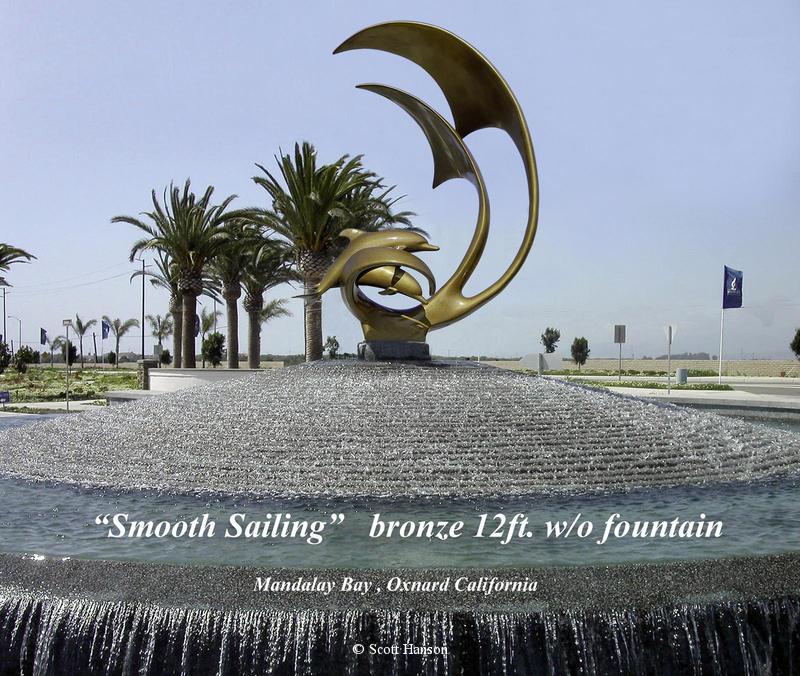 Smooth Sailing The monumental bronze sculpture "Smooth Sailing" by Scott Hanson - "Smooth Sailing" - 10 Feet Tall 